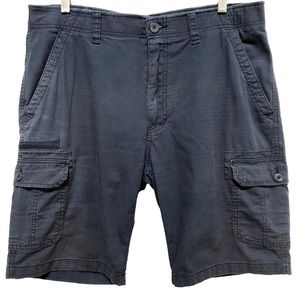 WEARFIRST Cargo Shorts Navy Blue Size 38 Flat Front Pockets Cotton Stretch